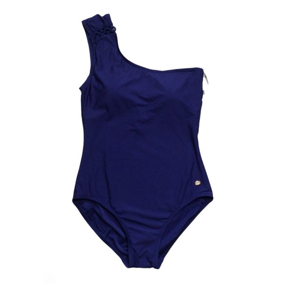 NWT -Calvin Klein One-Shoulder Swimsuit (Size: 8) - Picture 1 of 7